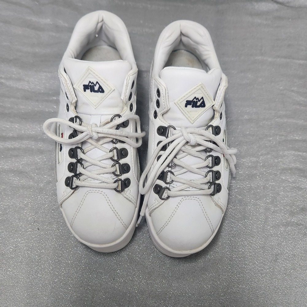 Fila‎ White Trailblazers Platform Chunky D-Ring Sneakers Y2K Streetwear Gorpcore